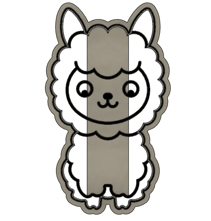 Alpakamotiv einer Plätzchenform