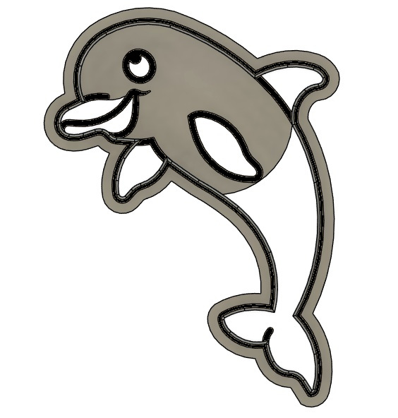 Delfinmotiv einer Plätzchenform