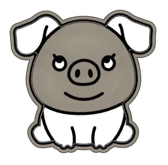 Schweinemotiv einer Plätzchenform