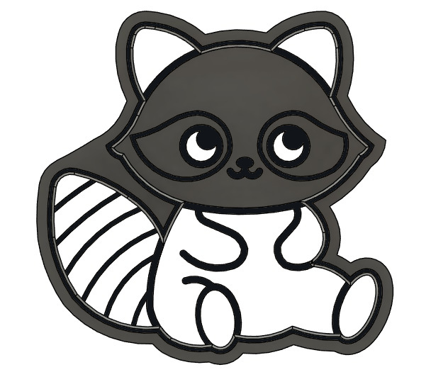 Waschbärmotiv einer Plätzchenform