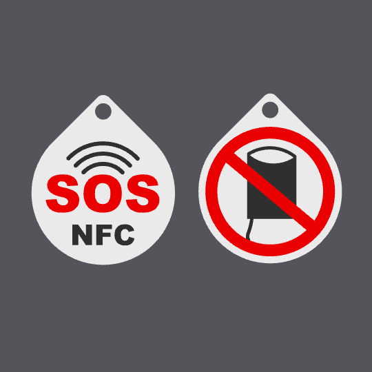 Abbildung eines Schlüsselanhängers mit SOS-Tag